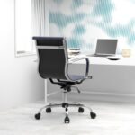 Mahmayi Modern UL UT-C031L Low Back PU Office Chair Ergonomic Chair with Adjustable Height, Fixed Arms and Tilt Lock Ideal for Home and Office - Blue