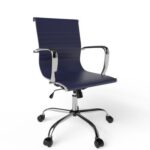 Mahmayi Modern UL UT-C031L Low Back PU Office Chair Ergonomic Chair with Adjustable Height, Fixed Arms and Tilt Lock Ideal for Home and Office - Blue