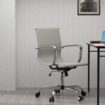 Mahmayi Modern UL UT-C031L Low Back PU Office Chair Ergonomic Chair with Adjustable Height, Fixed Arms and Tilt Lock Ideal for Home and Office - Grey