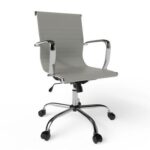 Mahmayi Modern UL UT-C031L Low Back PU Office Chair Ergonomic Chair with Adjustable Height, Fixed Arms and Tilt Lock Ideal for Home and Office - Grey
