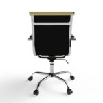 Mahmayi Modern UL UT-C031L Low Back PU Office Chair Ergonomic Chair with Adjustable Height, Fixed Arms and Tilt Lock Ideal for Home and Office - Beige