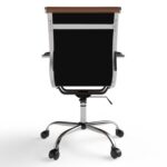 Mahmayi Modern UL UT-C031L Low Back PU Office Chair Ergonomic Chair with Adjustable Height, Fixed Arms and Tilt Lock Ideal for Home and Office - Choco Brown