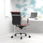 Mahmayi Modern UL UT-C031L Low Back PU Office Chair Ergonomic Chair with Adjustable Height, Fixed Arms and Tilt Lock Ideal for Home and Office - Maroon