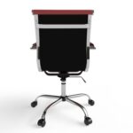 Mahmayi Modern UL UT-C031L Low Back PU Office Chair Ergonomic Chair with Adjustable Height, Fixed Arms and Tilt Lock Ideal for Home and Office - Maroon
