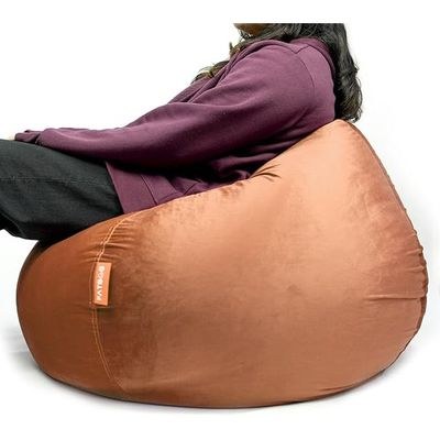 FATBAG Cozy Curve Velvety Fabric Bean Bag for Kids & Adults with separate filler bag sizes Extra Small | Small | Large | X Large | XX Large (Bronze, Small) - Image 2