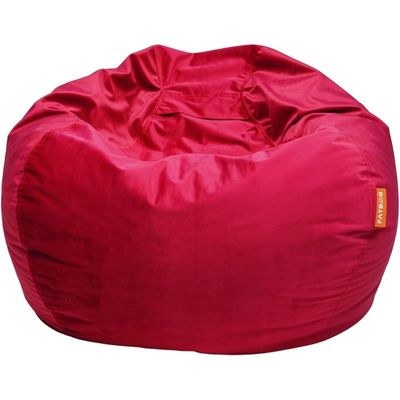 FATBAG Cozy Curve Velvety Fabric Bean Bag for Kids & Adults with separate filler bag sizes Extra Small | Small | Large | X Large | XX Large (Wine Red, Extra Small)