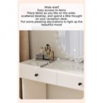 Modern Dressing Table Set, Spacious Storage Vanity Table with Stool and Mirror