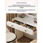Modern Dressing Table Set, Spacious Storage Vanity Table with Stool and Mirror
