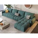 Modern L Shape Fuax Leather Italian Sofa Comfort For Living Room