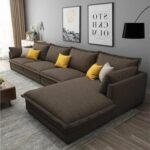 Modern L-Shaped Sectional Sofa Set With Innovative Technology Cloth For Lounge Living Room Furniture