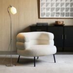 Nordic Boucle 1 Seater Fabric Sofa 95X84X72Cm White
