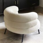 Nordic Boucle 1 Seater Fabric Sofa 95X84X72Cm White