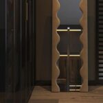 Retro Rectangle Full Body Wavy Mirror-Brown