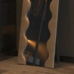 Retro Rectangle Full Body Wavy Mirror-Brown
