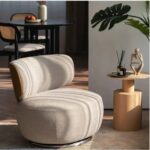 Armless Cozy Swivel Chair - Off White