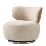 Armless Cozy Swivel Chair - Off White