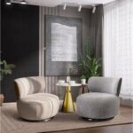Armless Cozy Swivel Chair - Off White