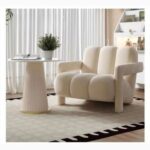 Modern Cloud-Inspired Accent Armchair - Off White