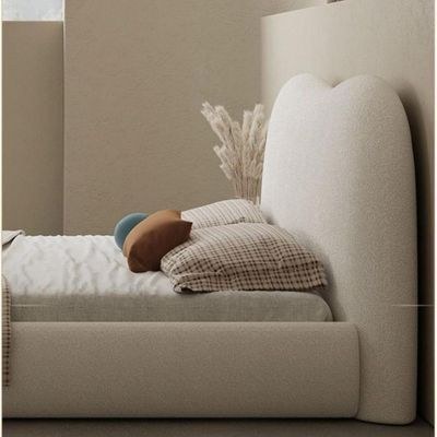 MAPLEHOME Beds Frame Platform Upholstered Bed-Fleece Fabric Wrap-White-King Size Bed 180*200 With Free Installation - Image 5