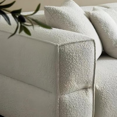 Modern Sofa, 3-Seater Living Room Couch with Throw Pillows, Light Grey - Image 4