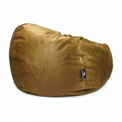 Luxe Decora Alba | Soft Suede Fabric Bean Bag for Best Comfort and Style | Washable | Filled with Polystyrene Beads | Ideal for Kids and Adults (Gold, Small) - Image 3
