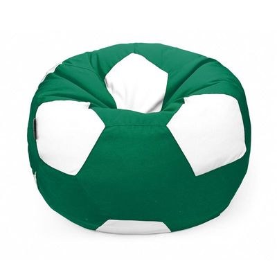 Luxe Decora Football Bean Bag | Outdoor Water Repellent Olefin Fabric | Filled with Polystyrene Beads | Removable Inner Layer | Comfortable Seating for Kids & Adults (Green/White, X-Large) - Image 2