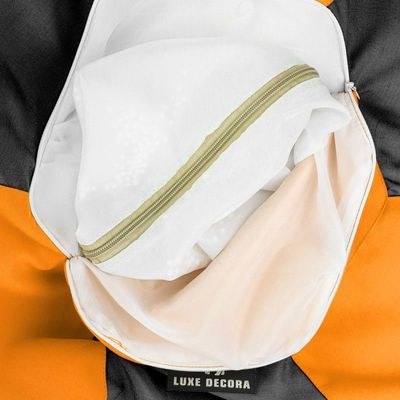 Luxe Decora Football Bean Bag | Outdoor Water Repellent Olefin Fabric | Filled with Polystyrene Beads | Removable Inner Layer | Comfortable Seating for Kids & Adults (Orange/Black, X-Large) - Image 4