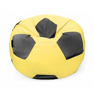 Luxe Decora Football Bean Bag | Outdoor Water Repellent Olefin Fabric | Filled with Polystyrene Beads | Removable Inner Layer | Comfortable Seating for Kids & Adults (Yellow/Black, Large) - Image 2
