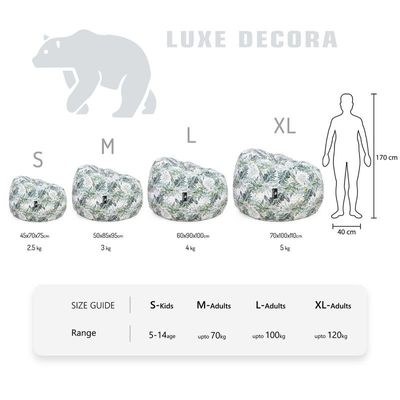Luxe Decora Flora Collection | Meadow Mist | Soft Fabric Bean Bag for Best Comfort and Style | Washable | Filled with Polystyrene Beads | Ideal for Kids and Adults (Medium) - Image 5