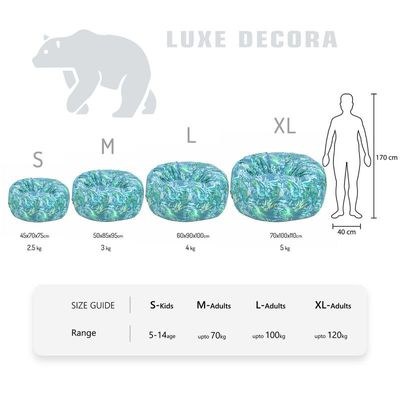 Luxe Decora Flora Collection | Tropical Lagoon | Cozy Soft Fabric Bean Bag | Washable Cover | Filled with Polystyrene Beads | Perfect for Kids and Adults (Medium) - Image 5
