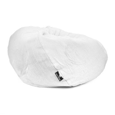 Luxe Decora Cocoon | Plush Short Hair Fur Bean Bag for Ultimate Comfort and Style | With Polystyrene Beads Filling | Best for Kids and Adults (White, Medium) - Image 2