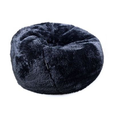 Luxe Decora Largo | Long-Haired Fur Bean Bag for Exotic Luxurious Comfort | With Polystyrene Beads Filling | Best for Kids and Adults (Black, Large) - Image 3