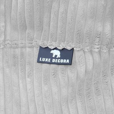 Luxe Decora Solco - Channel Design Fur Bean Bag for Contemporary Comfort | With Polystyrene Beads Filling | Best for Kids and Adults (White, Small) - Image 4
