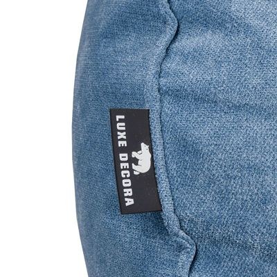 Luxe Decora Crest Bean Bag | Premium Soft Woven Fabric Bean Bag with Unique Crest Shape | Water Repellent | Washable | Filled with Polystyrene Beads | Kids & Adults (Sapphire Blue, Small) - Image 4