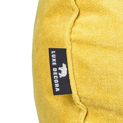 Luxe Decora Crest Bean Bag | Premium Soft Woven Fabric Bean Bag with Unique Crest Shape | Water Repellent | Washable | Filled with Polystyrene Beads | Kids & Adults (Sunshine Yellow, Small) - Image 4