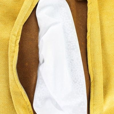 Luxe Decora Crest Bean Bag | Premium Soft Woven Fabric Bean Bag with Unique Crest Shape | Water Repellent | Washable | Filled with Polystyrene Beads | Kids & Adults (Sunshine Yellow, Small) - Image 5