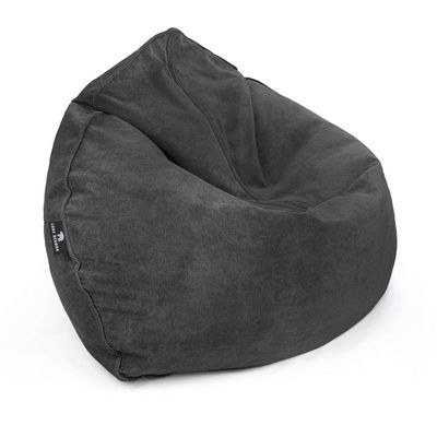 Luxe Decora Crest Bean Bag | Premium Soft Woven Fabric Bean Bag with Unique Crest Shape | Water Repellent | Washable | Filled with Polystyrene Beads | Kids & Adults (Eclipse Black, Large) - Image 2