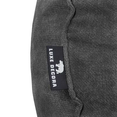 Luxe Decora Crest Bean Bag | Premium Soft Woven Fabric Bean Bag with Unique Crest Shape | Water Repellent | Washable | Filled with Polystyrene Beads | Kids & Adults (Eclipse Black, Large) - Image 4