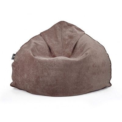Luxe Decora Crest Bean Bag | Premium Soft Woven Fabric Bean Bag with Unique Crest Shape | Water Repellent | Washable | Filled with Polystyrene Beads | Kids & Adults (Mocha Brown, Large)