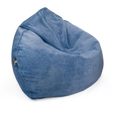 Luxe Decora Crest Bean Bag | Premium Soft Woven Fabric Bean Bag with Unique Crest Shape | Water Repellent | Washable | Filled with Polystyrene Beads | Kids & Adults (Sapphire Blue, Small) - Image 2
