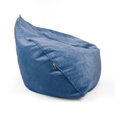 Luxe Decora Crest Bean Bag | Premium Soft Woven Fabric Bean Bag with Unique Crest Shape | Water Repellent | Washable | Filled with Polystyrene Beads | Kids & Adults (Sapphire Blue, Small) - Image 3