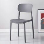 Mahmayi UL UT-C100 Stackable Plastic Chair Durable PP Material Lightweight Space Saving Design for Home, Office and Cafeteria - Grey