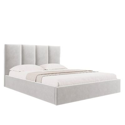 Emma Hydraulic Velvet Luxurious Super King Bed-Light Grey - Image 4