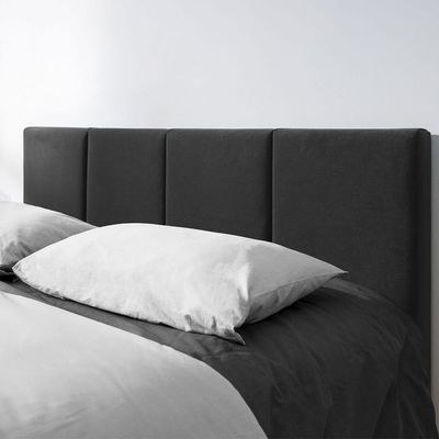 Emma Hydraulic Velvet Luxurious Twin Bed-Dark Grey - Image 2