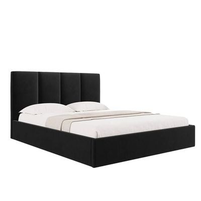 Emma Hydraulic Velvet Luxurious Queen Bed-Black - Image 4