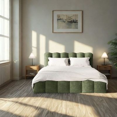 Merlin Hydraulic Storage Queen Bed-Olive - Image 2