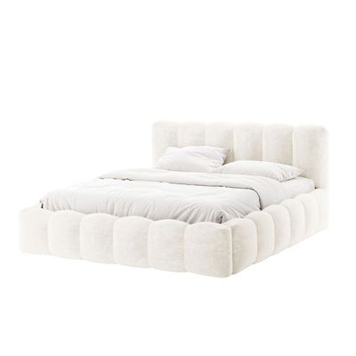 Merlin Hydraulic Storage Double Bed-Light Beige - Image 4