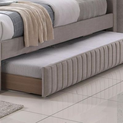 Rayyan Upholstered Platform Bed with Trundle Bed King size-Beige - Image 3