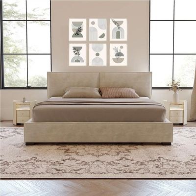 Serene Plateform Bed King size-Beige - L200xW180xH110 - Beige