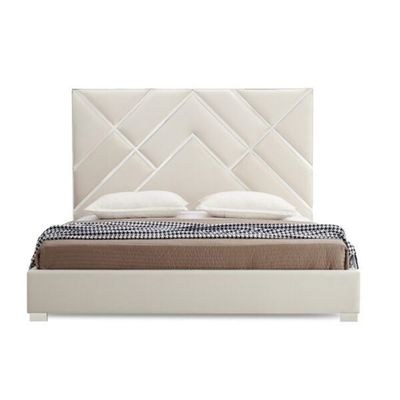 Marie Upholstered Bed Queen Size-Beige - L200xW160xH150 - Beige - Image 2